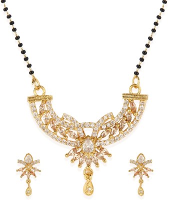 Bhana Jewells Brass Gold-plated White Jewellery Set(Pack of 1)