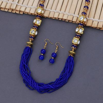 NM CREATION Alloy Blue Jewellery Set(Pack of 1)