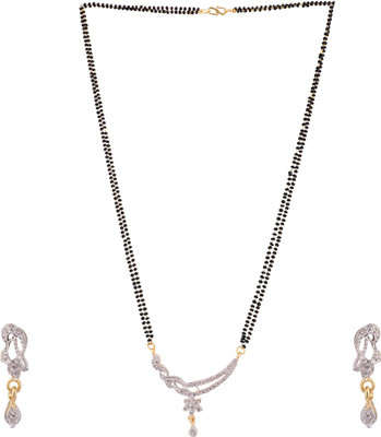 Bhana Jewells Brass Gold-plated White Jewellery Set(Pack of 1)