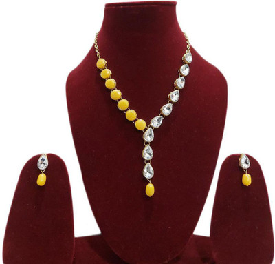 Varniraj enterprise Alloy Gold-plated Yellow Jewellery Set(Pack of 1)