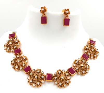 Anujeet Fashion Hub Copper Pink Jewellery Set(Pack of 1)