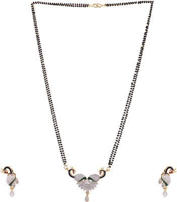 Bhana Jewells Brass Gold-plated White Jewellery Set(Pack of 1)