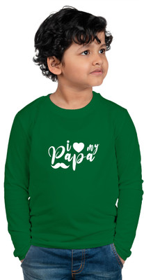 CHOMBOOKA Boys Typography, Printed Polycotton Regular T Shirt(Green, Pack of 1)