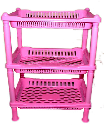 ARISERS Fruits/Vegetables Kitchen Rack Plastic PLASTIC RACK WITH MULTIPLE LAYER PINK COLOR