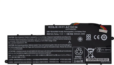 WISTAR AC13C34 Aspire V5-122P V5-132 V5-132P E3-111 E3-112 E3-112V E3-111-C0M6 3 Cell Laptop Battery