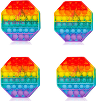 PRIMEFAIR Pop It Fidget Toys,Push Pop Bubble Fidget Sensory Toy, Autism Special-Combo 4(Multicolor)