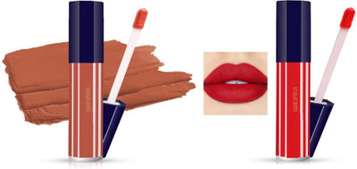 GFSU 2 DIFFERENT COLOR LONG LASTING WATER PROOF LIPSTICK(BROWN, RED, 12 ml)
