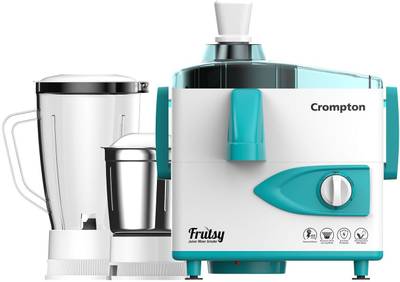 Crompton Greaves ACGJMG FRUTSY 450 W Juicer Mixer Grinder (2 Jars, White &amp; Turquoise)
