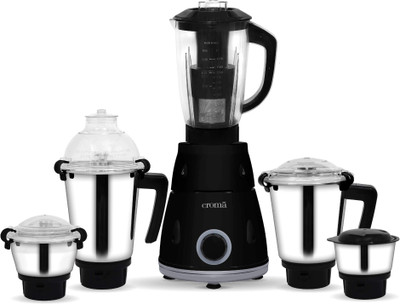 Croma 750W Mixer Grinder with 5 Jars CRAK4186 750 Mixer Grinder (5 Jars, Black)