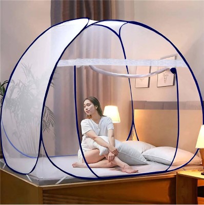 SIFRA Polyester Adults Washable Mosquito Net with Heavy Bag For Happy Living Mosquito Net(Blue, Tent)