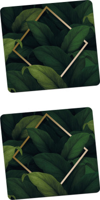 Alifiya Anti-Slip Printed Gaming Mouse Pad For Laptop / Computer (M3 / Pack of 2) Non Slip Base Mousepad(Green, Golden)