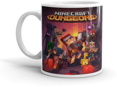 Jyoti Fashions Minecraft Dungeons Game Characters Colorful Printed White Cup Ceramic Coffee Mug(330 ml)