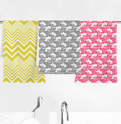 Feather Green Kitchen towel Multicolor Cloth Napkins(3 Sheets)