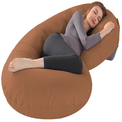 Texlux Microfibre Solid Pregnancy Pillow Pack of 1(Light Brown)