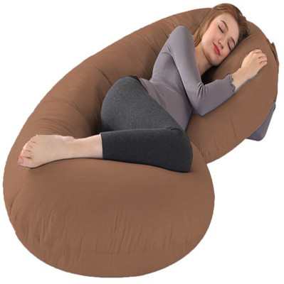 Texlux Microfibre Solid Pregnancy Pillow Pack of 1(Brown)