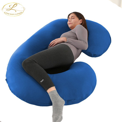 Linenovation Microfibre Solid Pregnancy Pillow Pack of 1(Royal Blue)