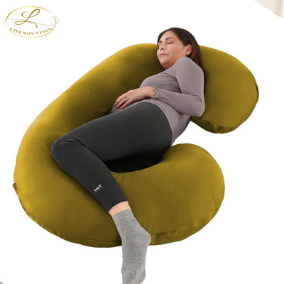 Linenovation Microfibre Solid Pregnancy Pillow Pack of 1(Olive Green)