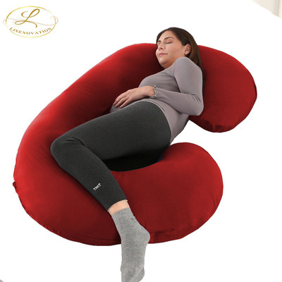 Linenovation Microfibre Pregnancy Pillow Pack of 1 Solid(Red)