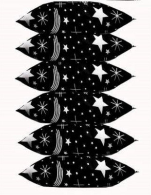 PALVIT Microfibre Abstract Sleeping Pillow Pack of 6(Black)