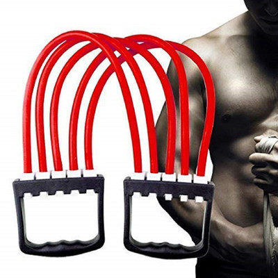 ALORNOR Chest Expander Hand Grip Silicone Adjustable Rubber Yoga Tube Exercise Tool Resistance Tube(Multicolor)