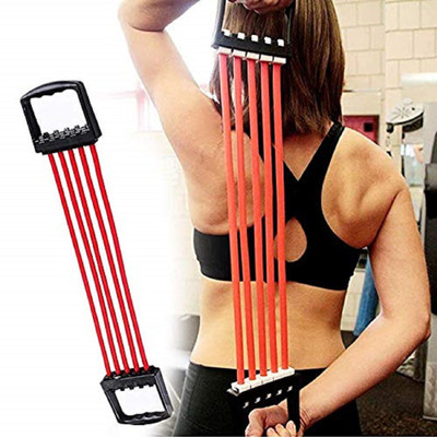 NORWICH ENTERPRISE Chest Expander Adjustable Multi Function 5 Tubes Chest Exercise Muscle Developer Resistance Tube(Multicolor)