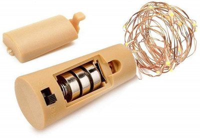 Misaki 10 LEDs 1.98 m Gold Steady String Rice Lights(Pack of 1)