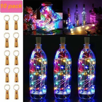 Online Generation 20 LEDs 5.08 m Multicolor Steady Bottle Rice Lights(Pack of 10)