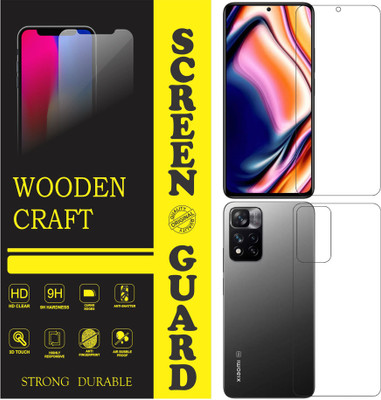 wooden craft Front and Back Tempered Glass for Xiaomi 11i {Flexible}, MZB0A5BIN, 11i(Pack of 2)