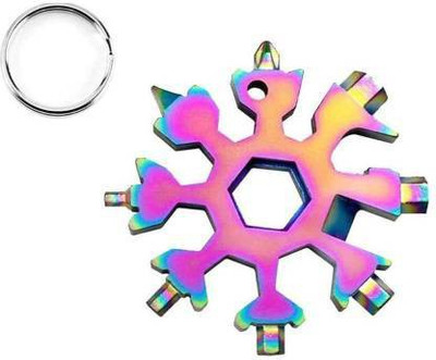 SEVENSPACE 18 in 1 Snowflake Multi Tool Handy Tool with KeyRing Rainbow Screwdriver Set Combination Screwdriver Set(Pack of 1)