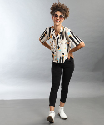 CAMPUS SUTRA Women Printed Casual Multicolor Shirt