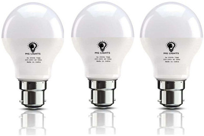 mg lights 9 W Basic Standard B22 LED Bulb(White, Pack of 3)