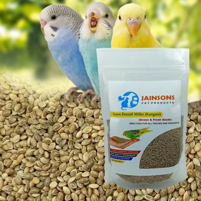 Jainsons Pet Products Green Foxtail Millet (Kangani) Small Bird Food 0.4 kg Dry Young, Adult, New Born Bird Food