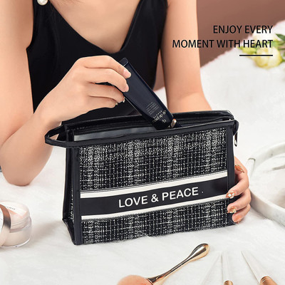 Rhydin Black Pouches For Makeup Storage Bag Travel Organizer For Women Travel Shaving Bag(Black)