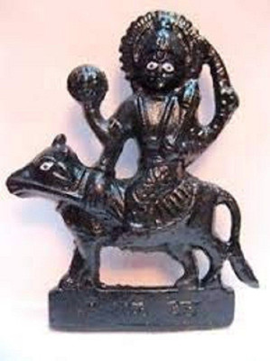jaisakshi Pure Iron Shani Dev Statue in Fine Finishing and Decorative Art Decorative Showpiece  -  7 cm(Iron, Black)