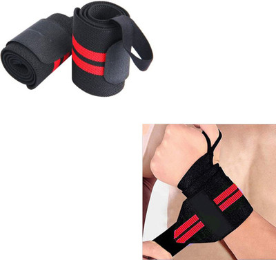 JVN 7363 Wrist Support Band with Thumb Loop for Gym, Weight Lifting(Pack of 2) Abdominal Belt