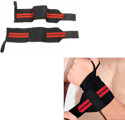 JVN 78373 Wristband Training Hand Bands Sport Hand Wrist Wrap (Red, Black) Wrist Support