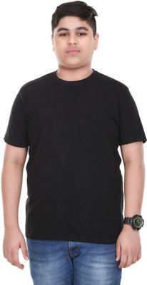 MUKHAKSH Solid Men Round Neck Black T-Shirt