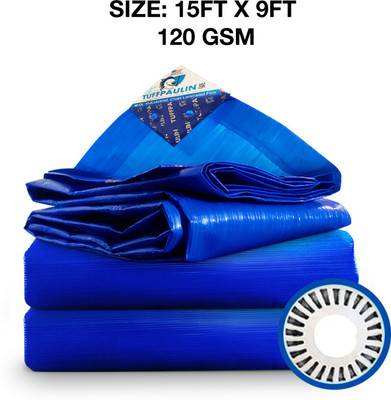 TUFFPAULIN 15FTX9FT-120GSM-BLUE Tarpaulin Tent - For Truck body, Car, Bike and Train Wagon Cover, Pond Liners, Poultry Curtains(Blue)