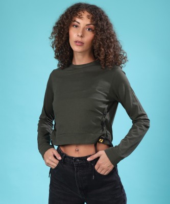 CAMPUS SUTRA Casual Solid Women Green Top