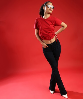CAMPUS SUTRA Casual Solid Women Red Top