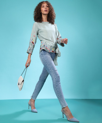 CAMPUS SUTRA Casual Floral Print Women Green Top