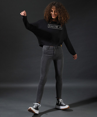 CAMPUS SUTRA Casual Printed Women Black Top