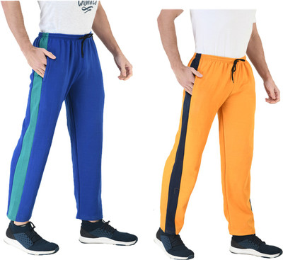 Indistar Colorblock Men Blue, Yellow Track Pants