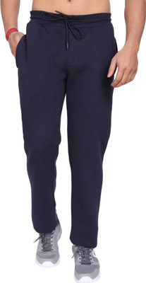 beUNIQ Self Design Men Dark Blue Track Pants