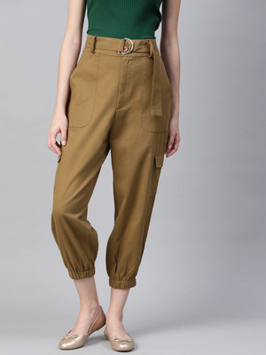 Popnetic Regular Fit Women Khaki Trousers