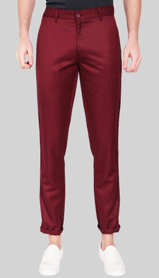 AD & AV Regular Fit Men Maroon Trousers