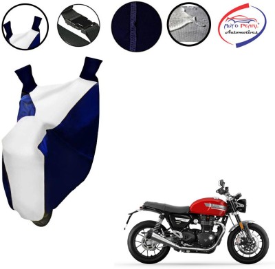 AUTO PEARL Two Wheeler Cover for Triumph(Speed Twin, White, Blue)