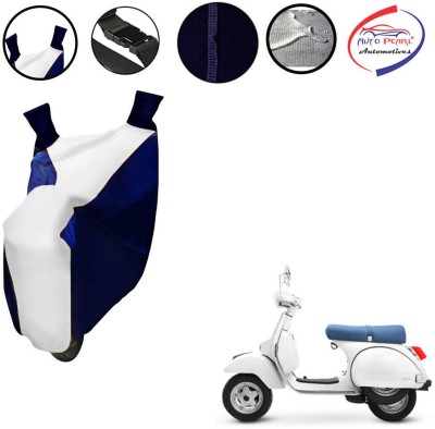 AUTO PEARL Two Wheeler Cover for LML(Star Euro 200, White, Blue)