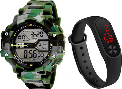 Trex CH012+M2 Water&Shock Resistance Alarm Digital Watch - For Boys