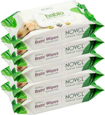 NOVEL Baby Wipes 80 Sheets/Pack With Lid  (400 Wipes)